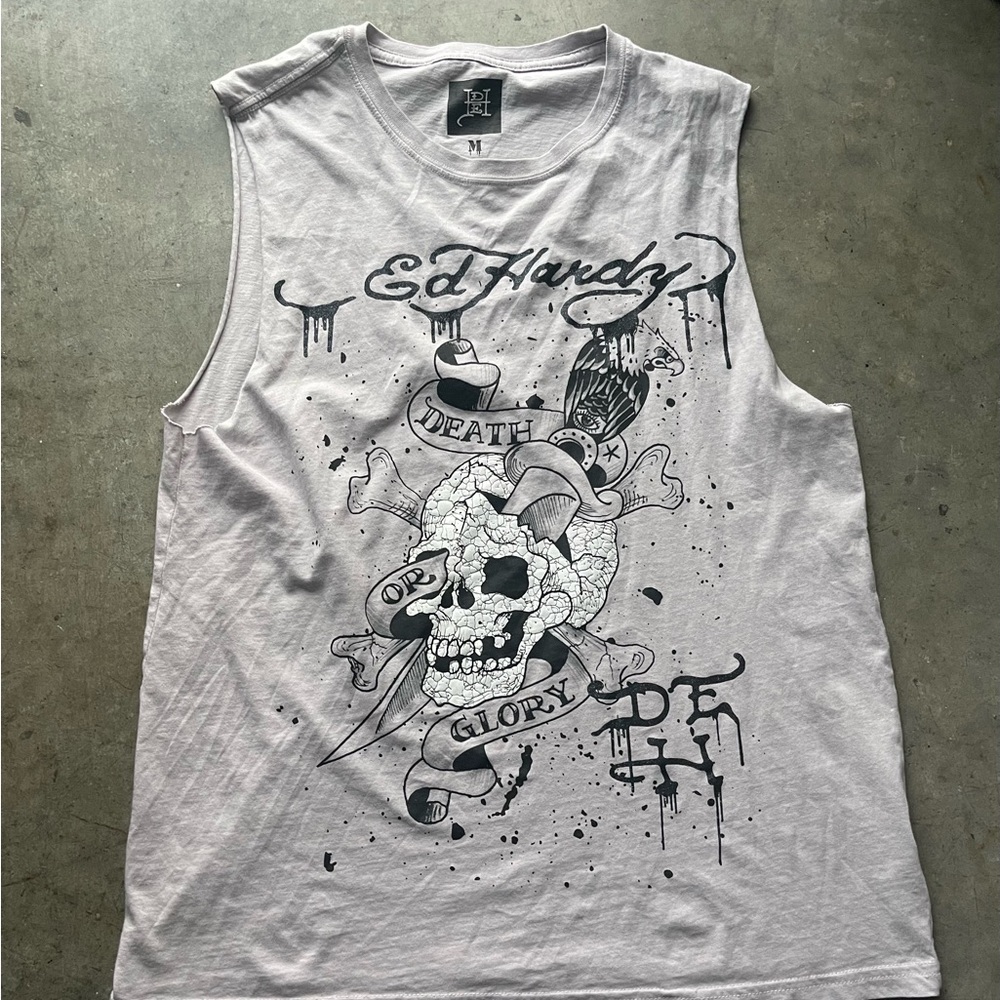 Ed Hardy Graphic Sleeveless Tee